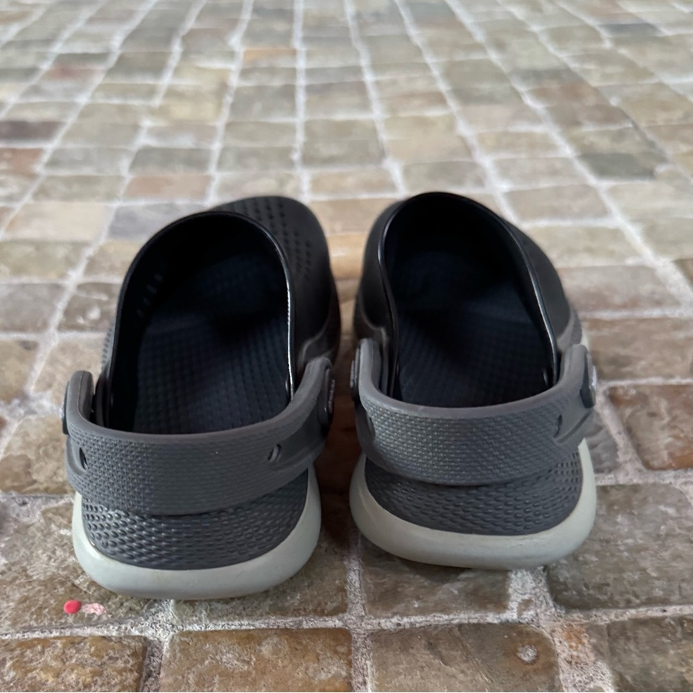 CROCS Black and Gray Classic Clogs - Picture 7 of 7